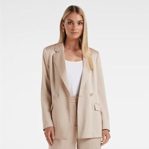 Chic Beige Women's Suit Jacket